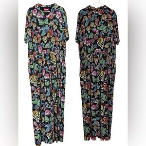 JulyLiebe Butterfly Print Jumpsuit with Pockets Size 3XL